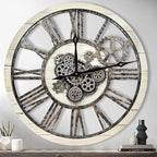 The B-Style Large Real Moving Gears Wall Clock 30 inch Rustic Retro Industrial by TheB-StyleTB