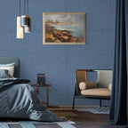 Blue Wallpaper Grasscloth Peel and Stick Wallpaper 17.7inch x 196.8inch - Image 9