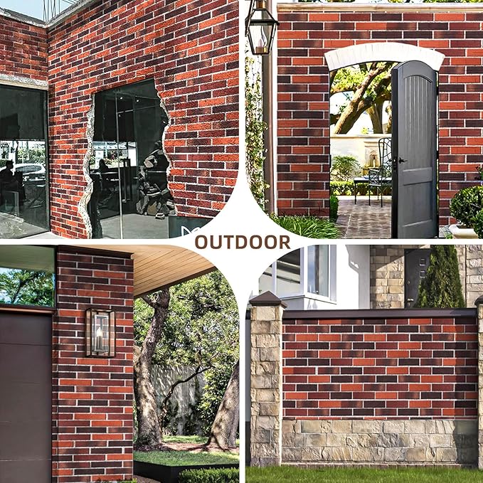 76pcs Red Thin Brick Veneers, Curlable Red Brick Tiles, DIY Accent Walls - Image 7