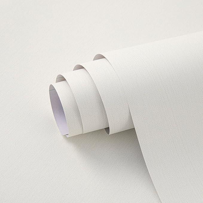 24"x393" White Grasscloth Peel and Stick Fabric Textured Contact Paper Linen - Image 8