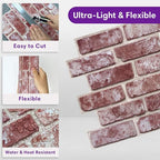 3D Faux Brick Wall Panels Peel and Stick, Small Brick-Look Textured Wall Sticker - Image 5
