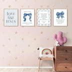 LARTSFRO Coquette Navy Blue Bow Jesus Wall Art Decor Posters, Inspirational - Image 3