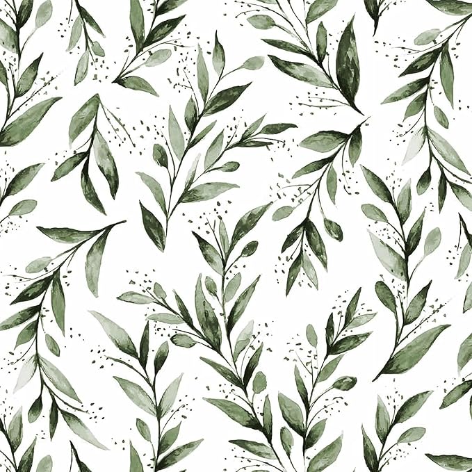 Livebor Green Leaf Wallpaper Peel and Stick Olive Leaf Contact Paper 17.7inch x by LiveborDirectWallpaper