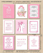tgguytiy 9Pcs Pink Bow Bathroom Wall Art Prints, Coquette Bowknot Aesthetic - Image 3