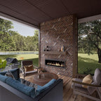 EverStone Herringbone Faux Brick Panel, 46 1/2"W x 25 1/4"H x 1"D, Smokey Rose - Image 12
