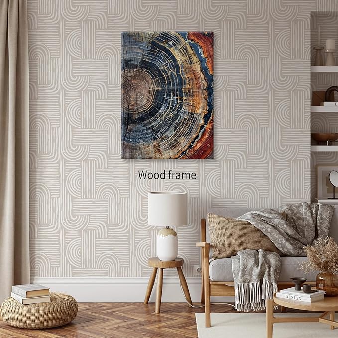 Vintage Trendy Abstract Tree Ring Wall Art Modern Colorful Nature Poster 16x24 - Image 3