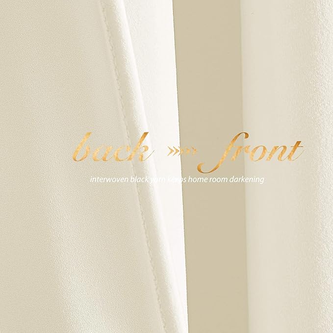 NICETOWN Ivory White Velvet Curtains 84 inches, Luxury Sound Reducing Heavy - Image 5
