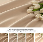 MIULEE Back Tab Beige Curtains 84 Inch Length 2 Panels Set - Image 8