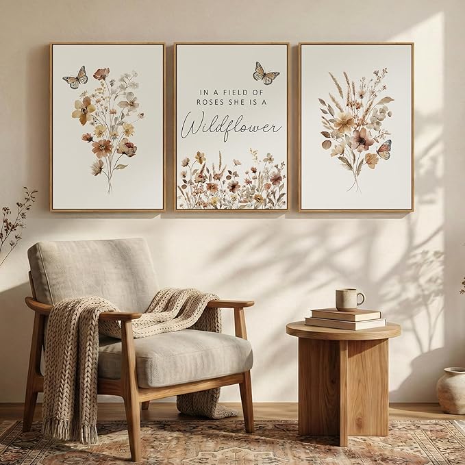 Framed Vintage Wildflower Canvas Wall Art - Image 6