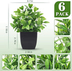 Der Rose 6 Pack Fake Plants Mini Artificial Plants - Image 2