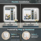 30x36 Black Framed LED Bathroom Mirror - Image 7