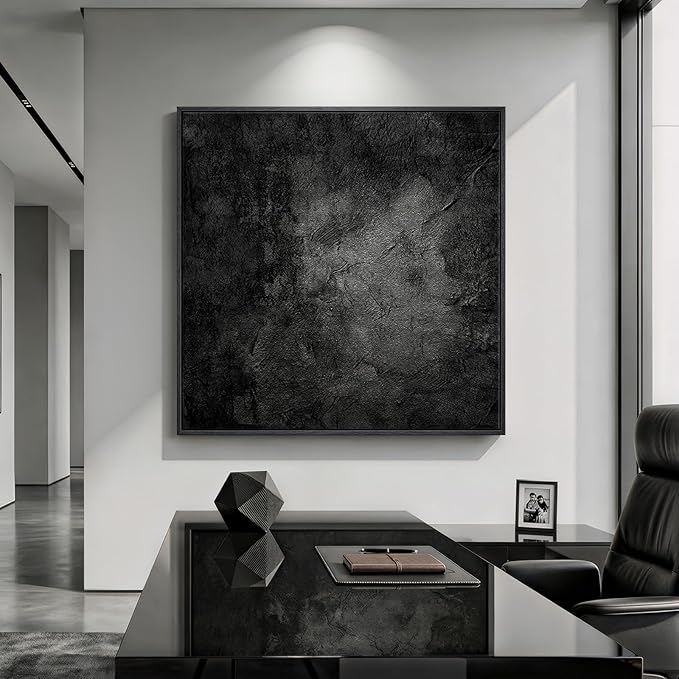 Extra Large Framed Black Abstract Wall Art - Image 3
