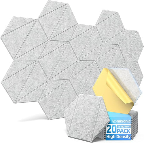 20 Pack Acoustic Panels with Self-Adhesive 12"X10"X0.4" Sound Proof Foam Panels by Unknown