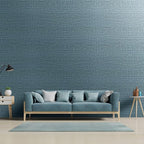 Yancorp 10ft Textured Fabric Teal Blue Wallpaper Faux Grasscloth Green Peel and - Image 2