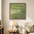 Vintage Framed Green Abstract Wall Art, Modern Minimalist Sage Green Canvas - Image 7