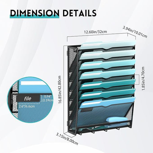 8-Tier Hanging Wall File Organizer - Image 2