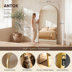 Antok 91" x46” Arched Full Length Floor Mirror, Free Standing/Wall Mount/Leaning - Image 4