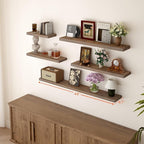 BGMG Floating Shelves for Wall 48 inch Long Set of 2, Wide Rustic Wooden Wall - Image 4
