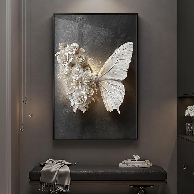 Large Framed Modern Black and White Wall Art, Contemporary Black Prints - Image 2