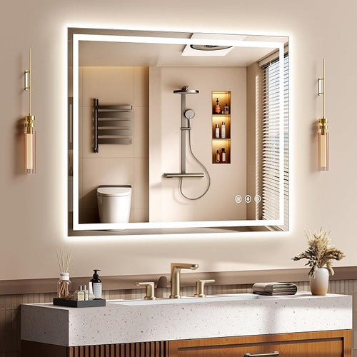40x30 Inch LED Lighted Bathroom Mirror by Unknown