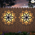 4 Pack Solar Fence Lights Metal Solar Powered Outdoor Wall Deck Step Lights by gardencave
