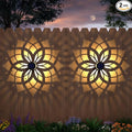 2 Pack Solar Fence Lights Metal Solar Powered Outdoor Wall Deck Step Lights by gardencave