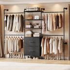 ONBRILL T2 Wall Mounted Industrial Pipe Clothing Rack, Closet Organizers and by ONBRILL