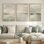 Large Framed Sage Green Abstract Landscape Wall Art - Image 5