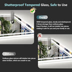 60x28 LED Bathroom Mirror with Lights, Backlit and Front Lit Anti-Fog Lighted - Image 7