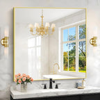 KOCUUY Gold Bathroom Mirror, HD Tempered Glass, Anti-Rust Frame, Modern Design by KOCUUY