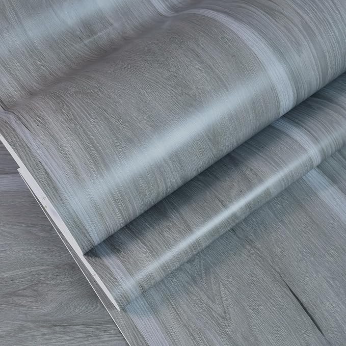 BOMENG Wood Grain Contact Paper Grey Wood Look Wallpaper Peel and Stick by BOMENG