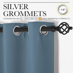 NICETOWN Smoky Blue Blackout Curtains 45 inches Length - Image 2