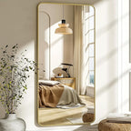 XRAMFY 76"x34" Floor Full Length Mirror Standing Full Body Rounded Corner - Image 3