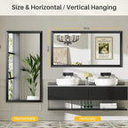 Briivue 60x28 Inch Black Bathroom Mirror - Image 6