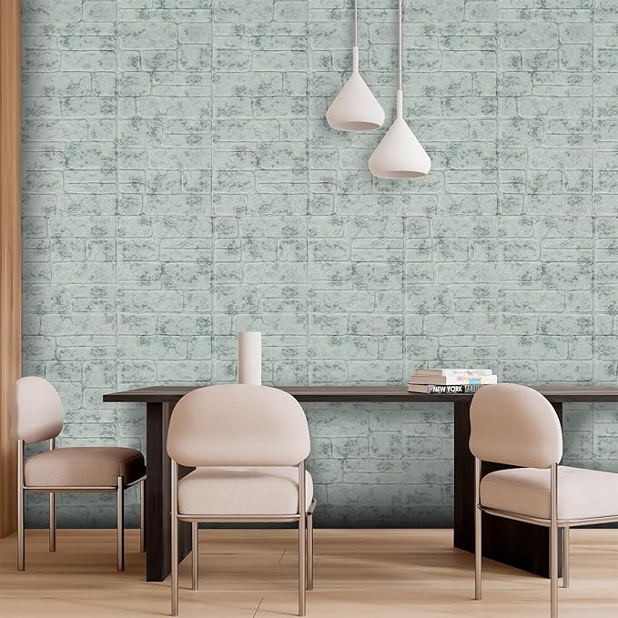 YU LI 3DH 3D Wall Panels Peel and Stick Faux Stone Wall Panel Blue 20-Pack Faux - Image 2