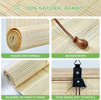 Bamboo Roman Shades, 24Wx72L Roll Up Bamboo Blind Privacy Shade - Image 3