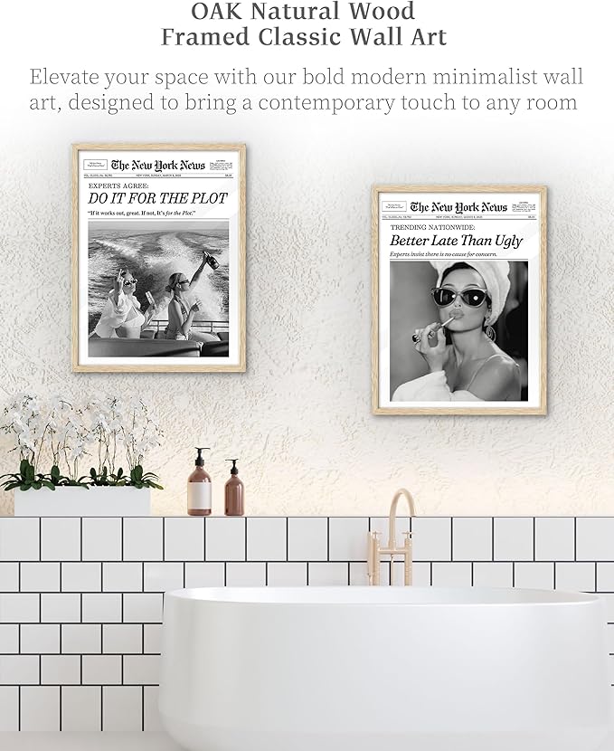iHery Unframed Hepburn Newspaper Trendy 12x16 in Vintage Headline Canvas Print - Image 4