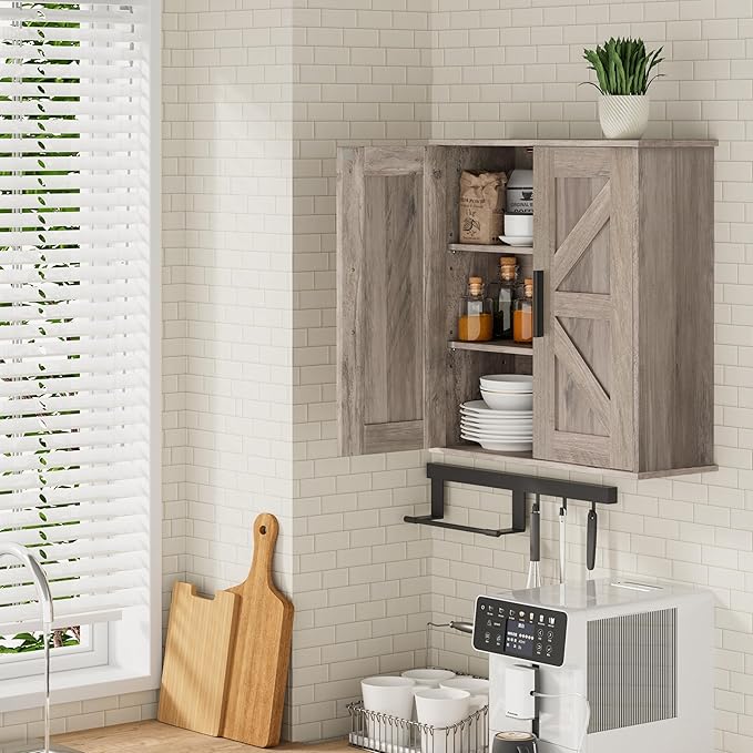 Homleke Bathroom Wall Cabinet, Over Toilet Storage Cabinet - Image 9