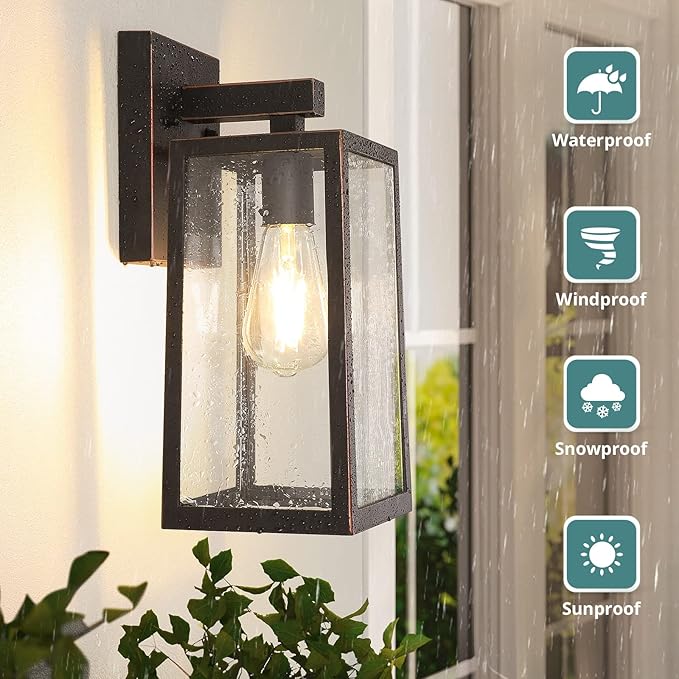 MAXvolador Outdoor Wall Sconce, Large Exterior Waterproof Wall Lantern Light - Image 3
