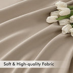 MIULEE Taupe Back Tab Blackout Curtain 96 Inch Long 2 Panels Set - Image 6