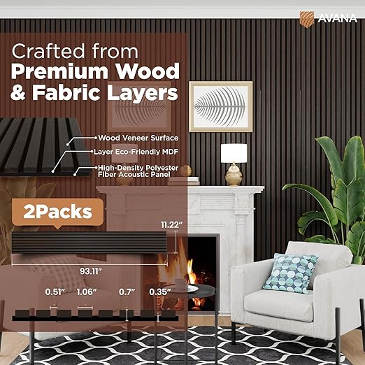 Avana Acoustic Wood Wall Panels – 93.2x11.25 Inch Panels – Fits 94x12 Layout – - Image 4