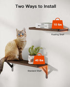 AMADA HOMEFURNISHING Wall Shelves Set of 6, Rustic Farmhouse Floating Shelves - Image 5