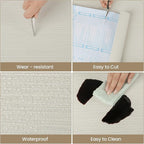 TANONE Beige Grasscloth Peel and Stick Textured Wallpaper 17.7'' x 118'' - Image 2