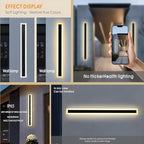 2Pack 79inch Long Outdoor Modern LED Wall Light, 65W Waterproof IP65 Warm White - Image 3