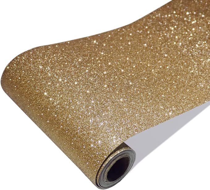 CRE8TIVE Champagne Gold Glitter Wallpaper Border Peel and Stick Wall Border by CRE8TIVE