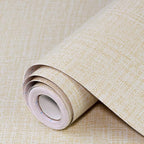 Beige Grasscloth Peel and Stick Wallpaper 17.3"x300" Faux Linen Textured by Uooar