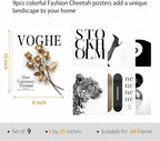 Stockholm Style 9 Pcs Fashion Gallery Wall Art Set, Modern Editorial Leopard - Image 2
