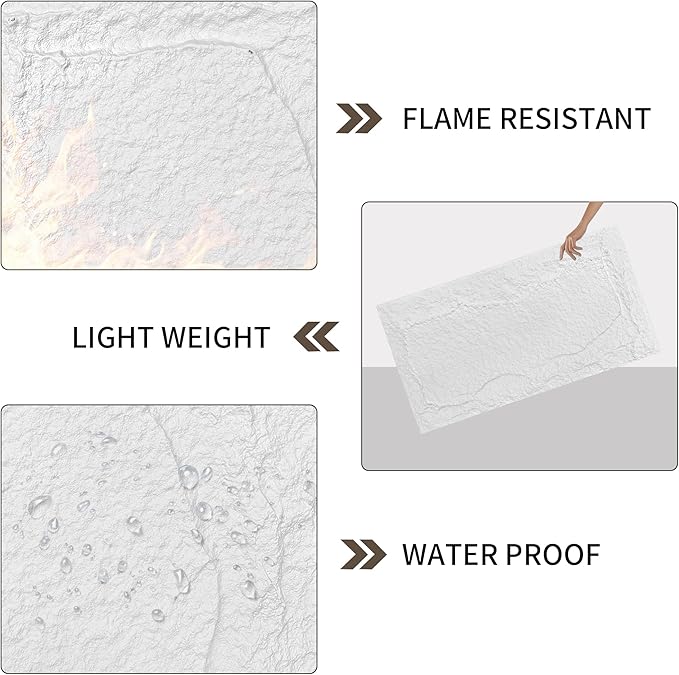 3D Faux Stone Wall Panels, Lightweight & Waterproof Accent Marble Stone Skin - Image 3