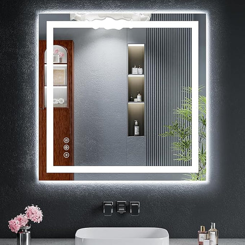 30"x30" LED Bathroom Mirror by MYSUNORIA