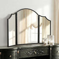 Besdomus Black Scalloped Dresser Mirror: 36"x24" Large Modern 3 Way Trifold by Besdomus